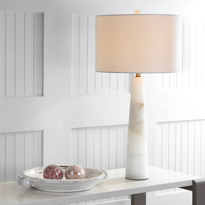 SAFAVIEH Lighting Giorgiana 30-inch Alabaster LED Table Lamp - 15x15x30 - 15Wx15Dx30H