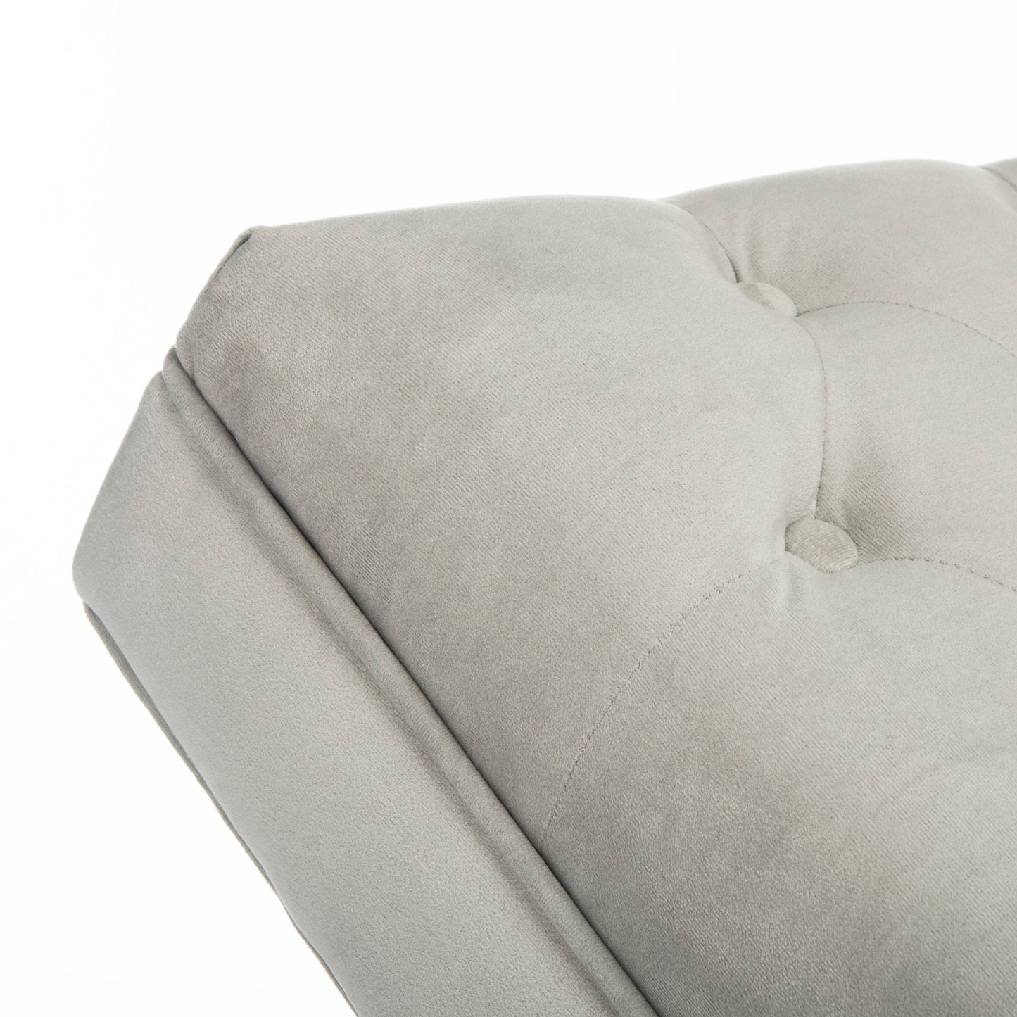 Chaise longue SAFAVIEH Monroe gris/doré avec coussin rond - 65' x 23' x 33'