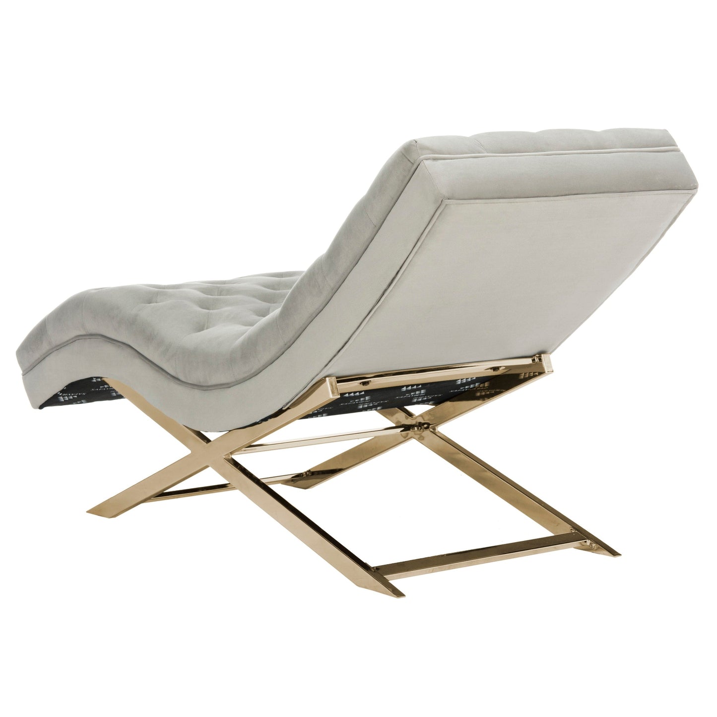 Chaise longue SAFAVIEH Monroe gris/doré avec coussin rond - 65' x 23' x 33'