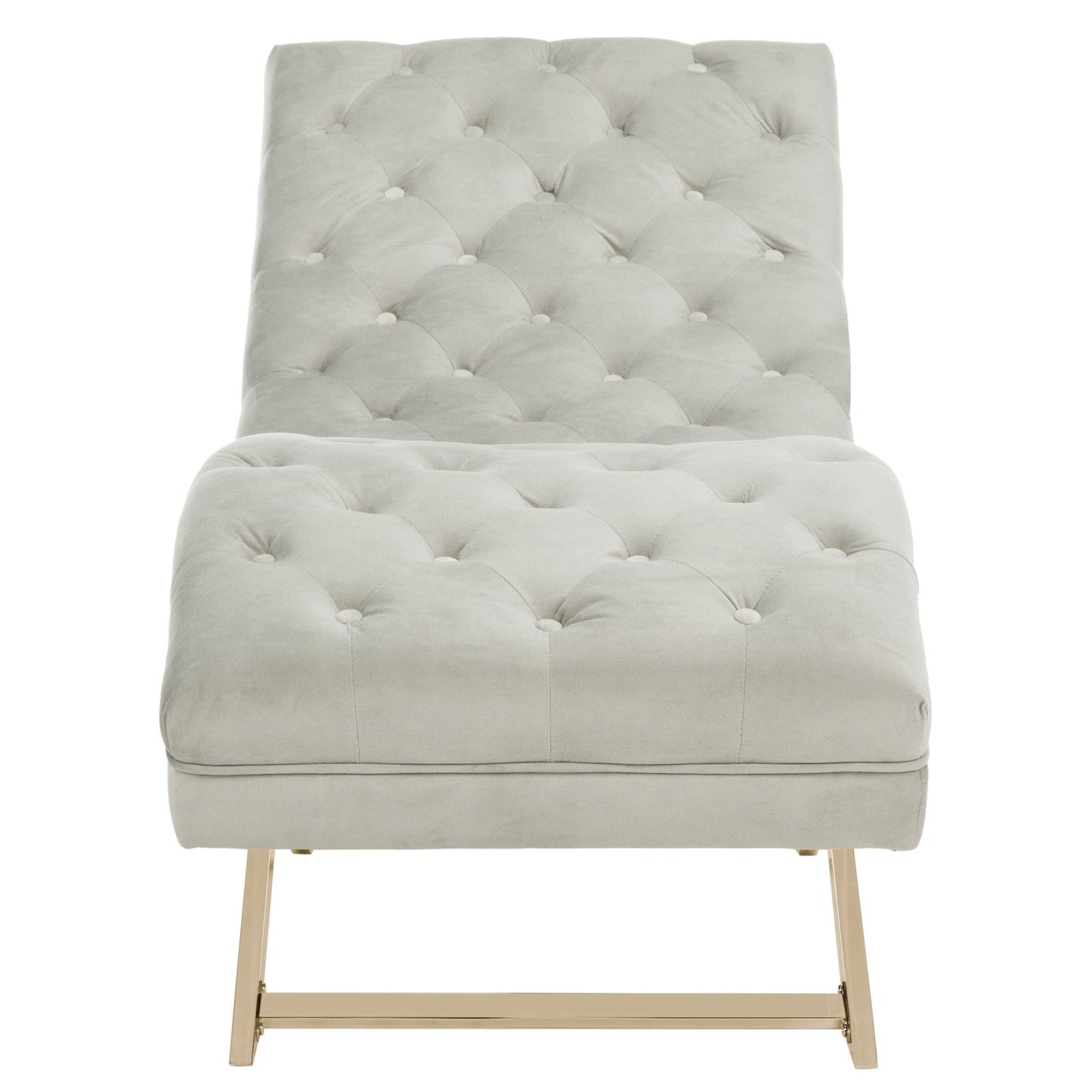Chaise longue SAFAVIEH Monroe gris/doré avec coussin rond - 65' x 23' x 33'