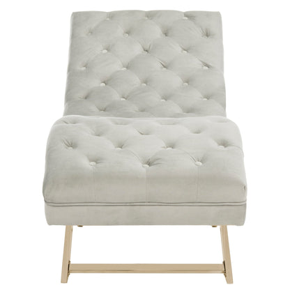 Chaise longue SAFAVIEH Monroe gris/doré avec coussin rond - 65' x 23' x 33'