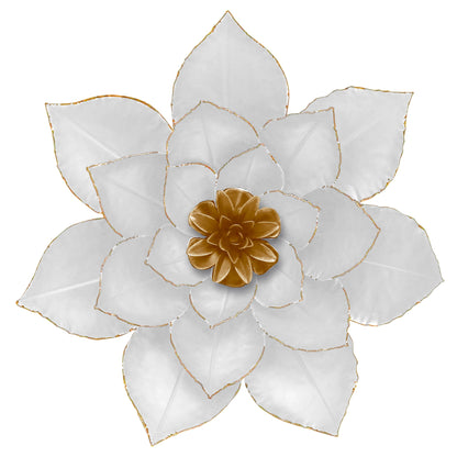 Sagebrook Home Contemporary Metal Wall Lotus Flower Sculpture