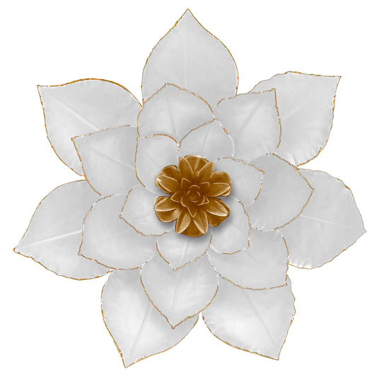 Sagebrook Home Contemporary Metal Wall Lotus Flower Sculpture