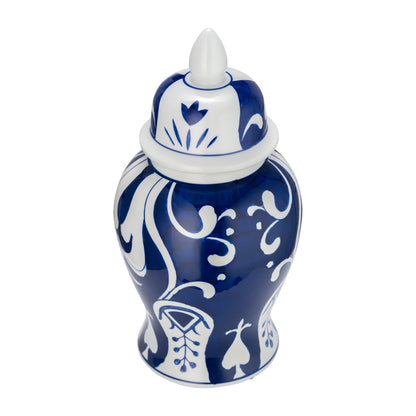 Sagebrook Home Patterned Eclectic Temple Jar with Lid
