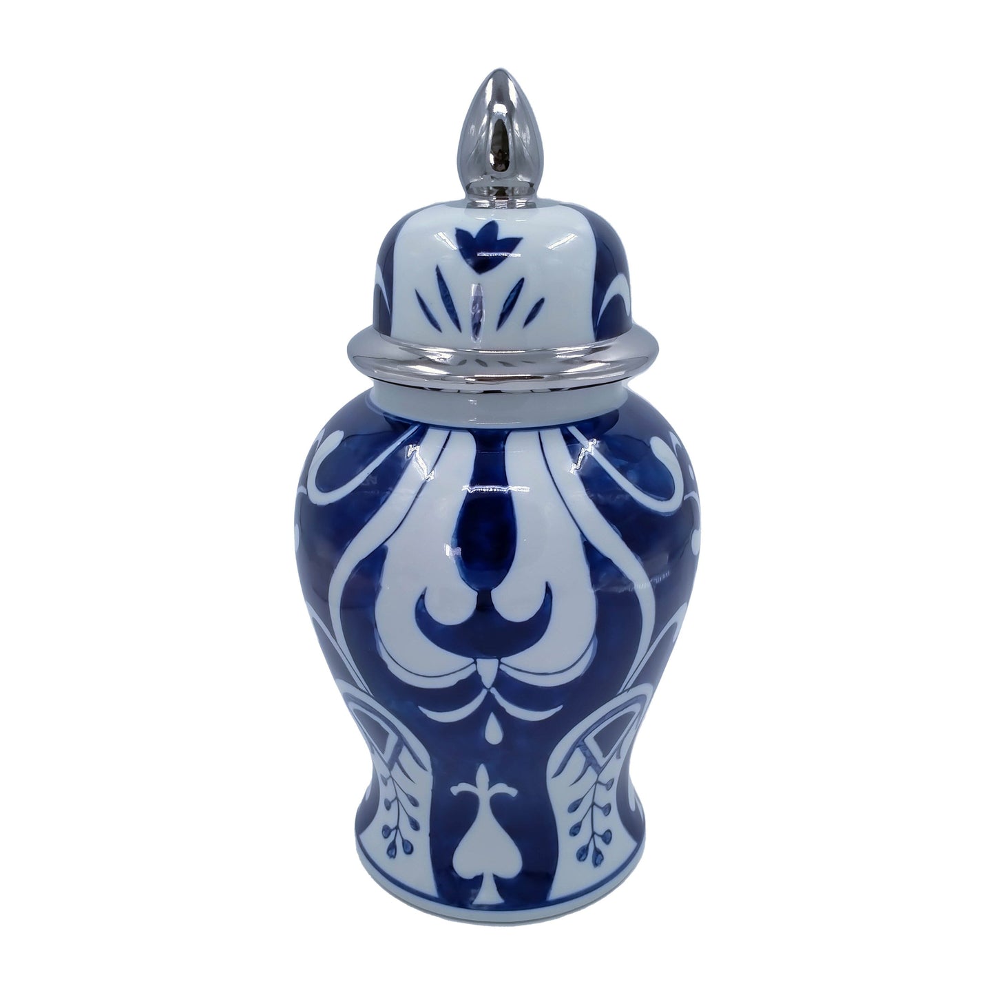 Sagebrook Home Patterned Eclectic Temple Jar with Lid