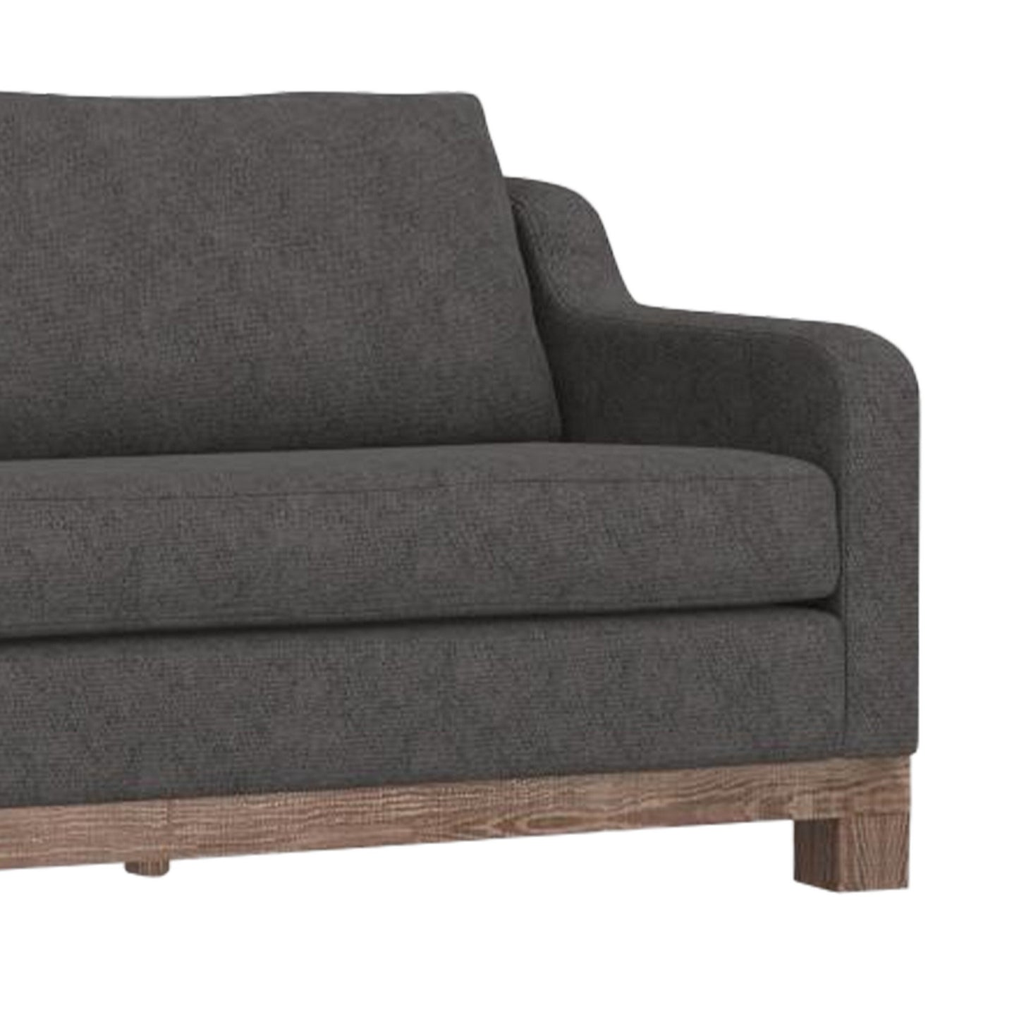 Canapé Sama, 2 coussins décoratifs, polyester gris fer, 91 pouces, style banc