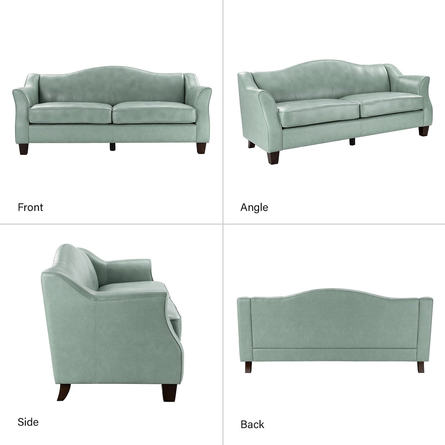 Canapé classique Sandra 81,5 en cuir véritable avec pieds en bois massif par HULALA HOME