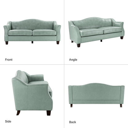 Canapé classique Sandra 81,5 en cuir véritable avec pieds en bois massif par HULALA HOME