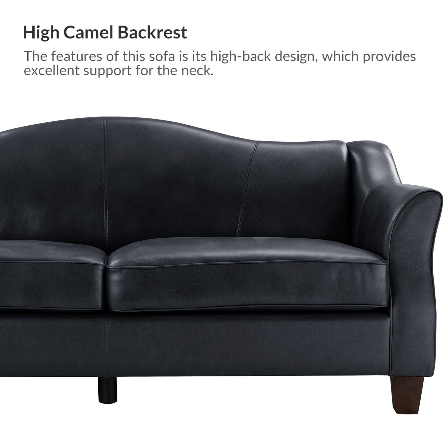 Canapé classique Sandra 81,5 en cuir véritable avec pieds en bois massif par HULALA HOME
