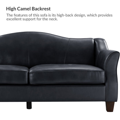 Canapé classique Sandra 81,5 en cuir véritable avec pieds en bois massif par HULALA HOME