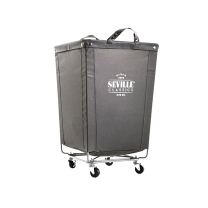 Seville Classics Commercial Heavy-Duty Canvas Laundry Removable Basket Hamper with Wheels, 18.25 D x 18.25 W x 27.5 H
