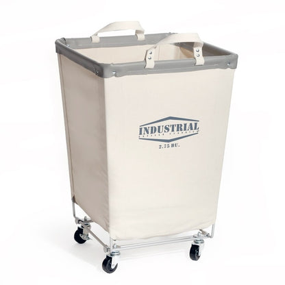 Seville Classics Commercial Heavy-Duty Canvas Laundry Removable Basket Hamper with Wheels, 18.25 D x 18.25 W x 27.5 H