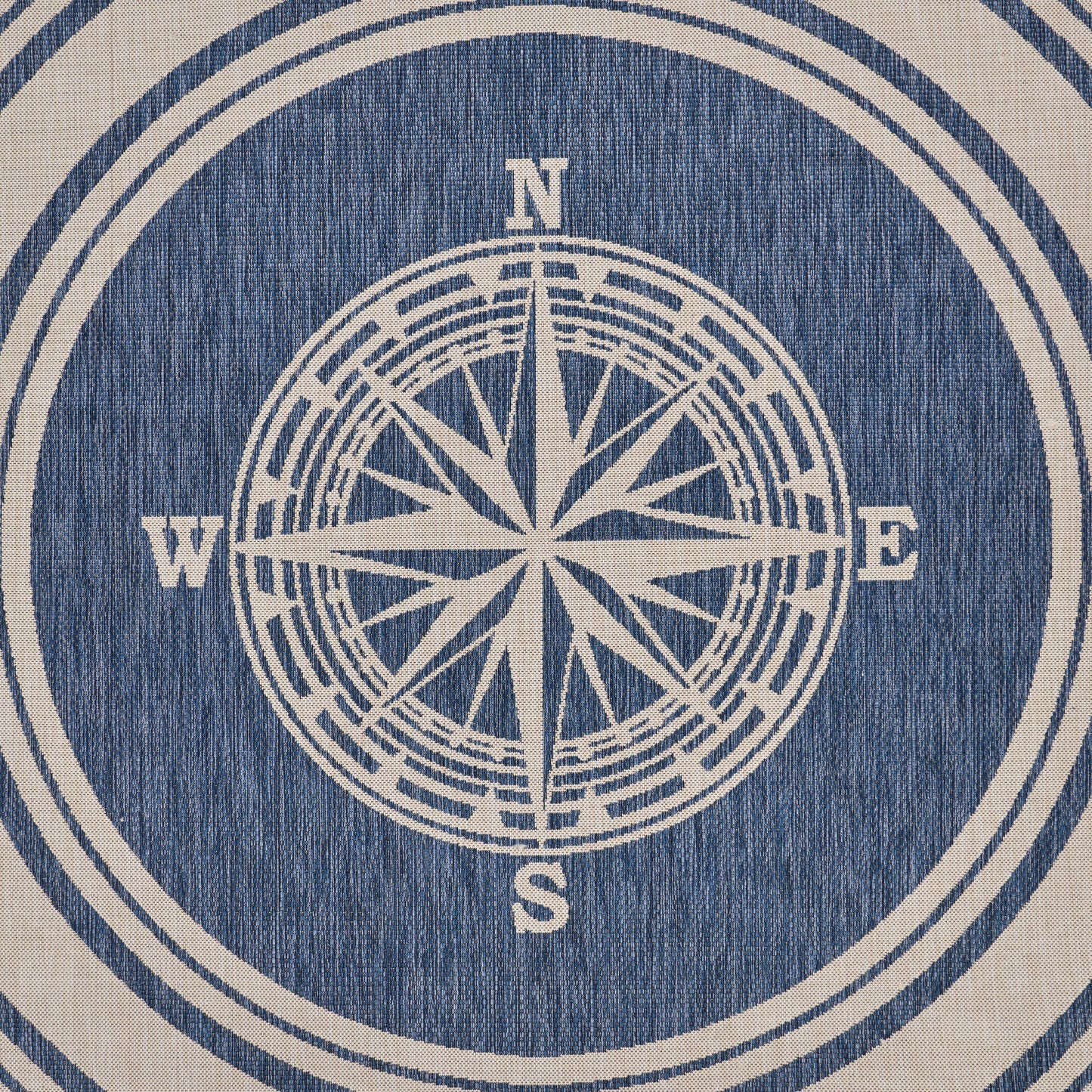 Sevita Navy Blue/White Nautical Navigation Indoor Outdoor Rug