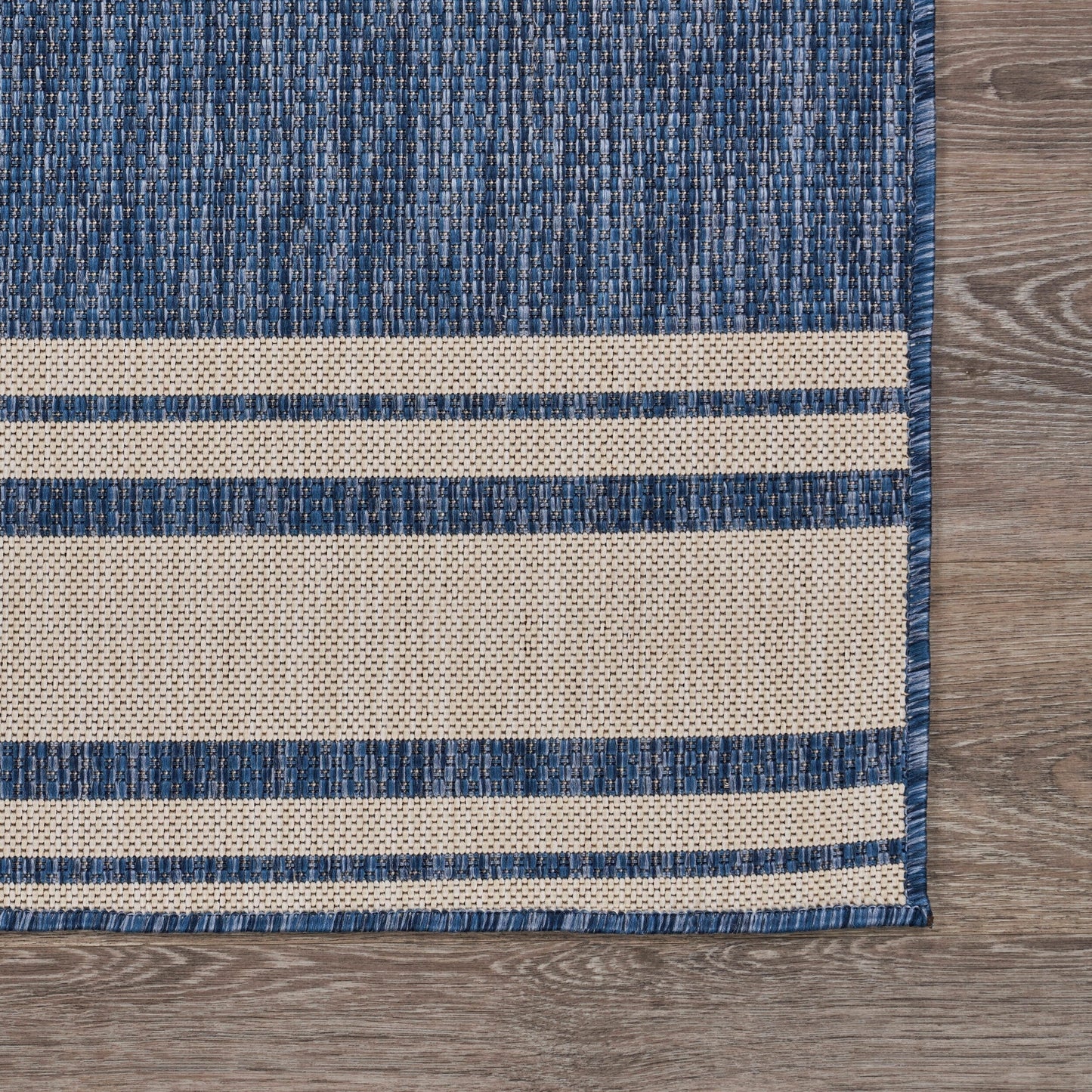 Sevita Navy Blue/White Nautical Navigation Indoor Outdoor Rug