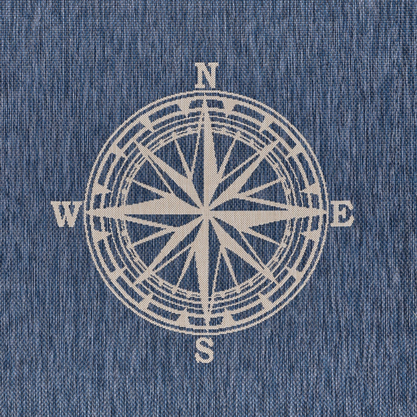 Sevita Navy Blue/White Nautical Navigation Indoor Outdoor Rug