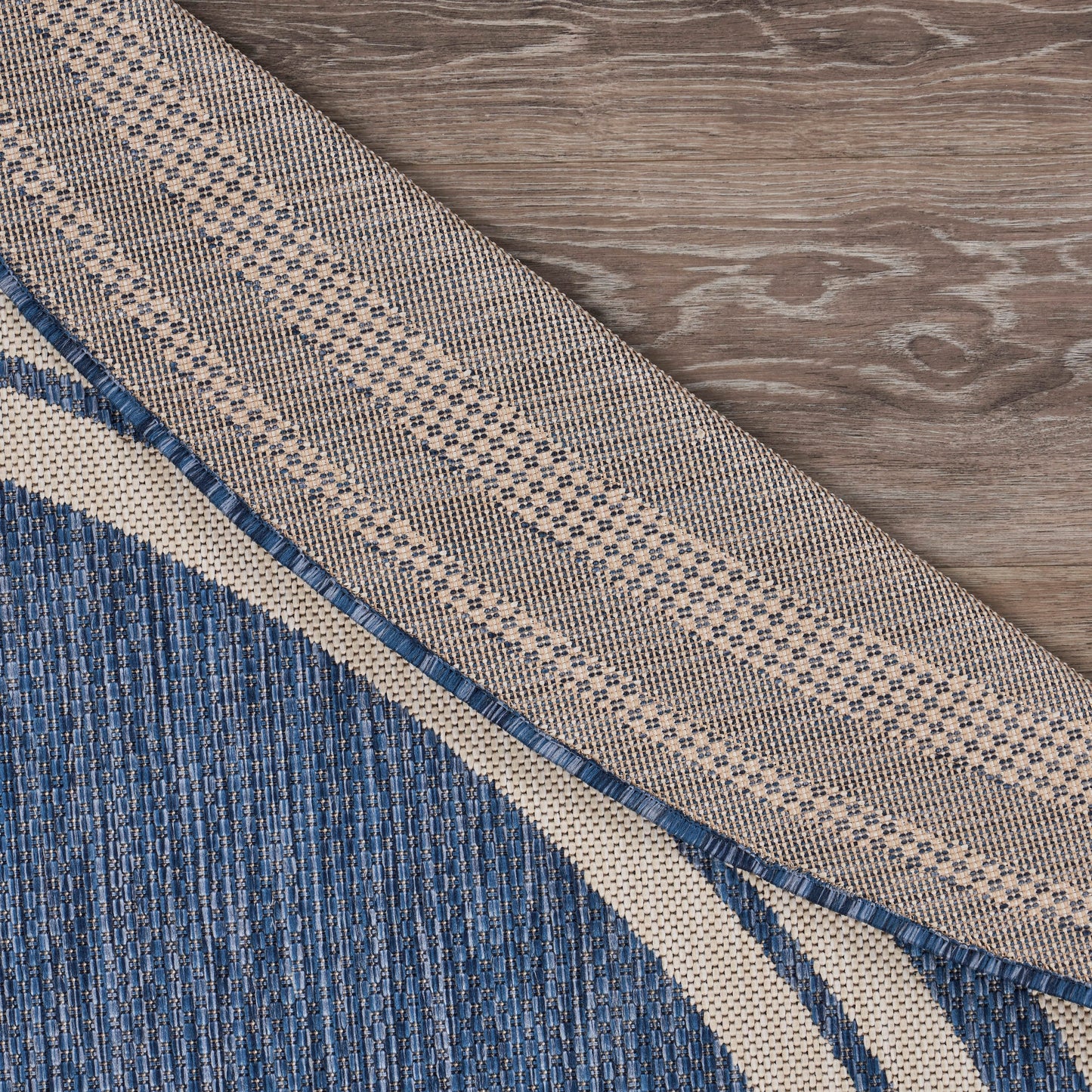 Sevita Navy Blue/White Nautical Navigation Indoor Outdoor Rug