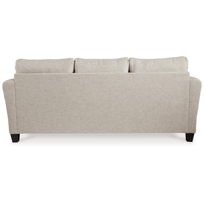 Canapé-lit Queen Sidwell, polyester beige, 5 coussins décoratifs, 95 pouces