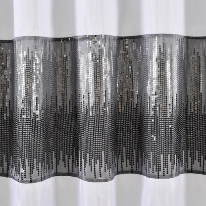 Silver Orchid Gregor Abstract Night Sky Two-tone Shower Curtain