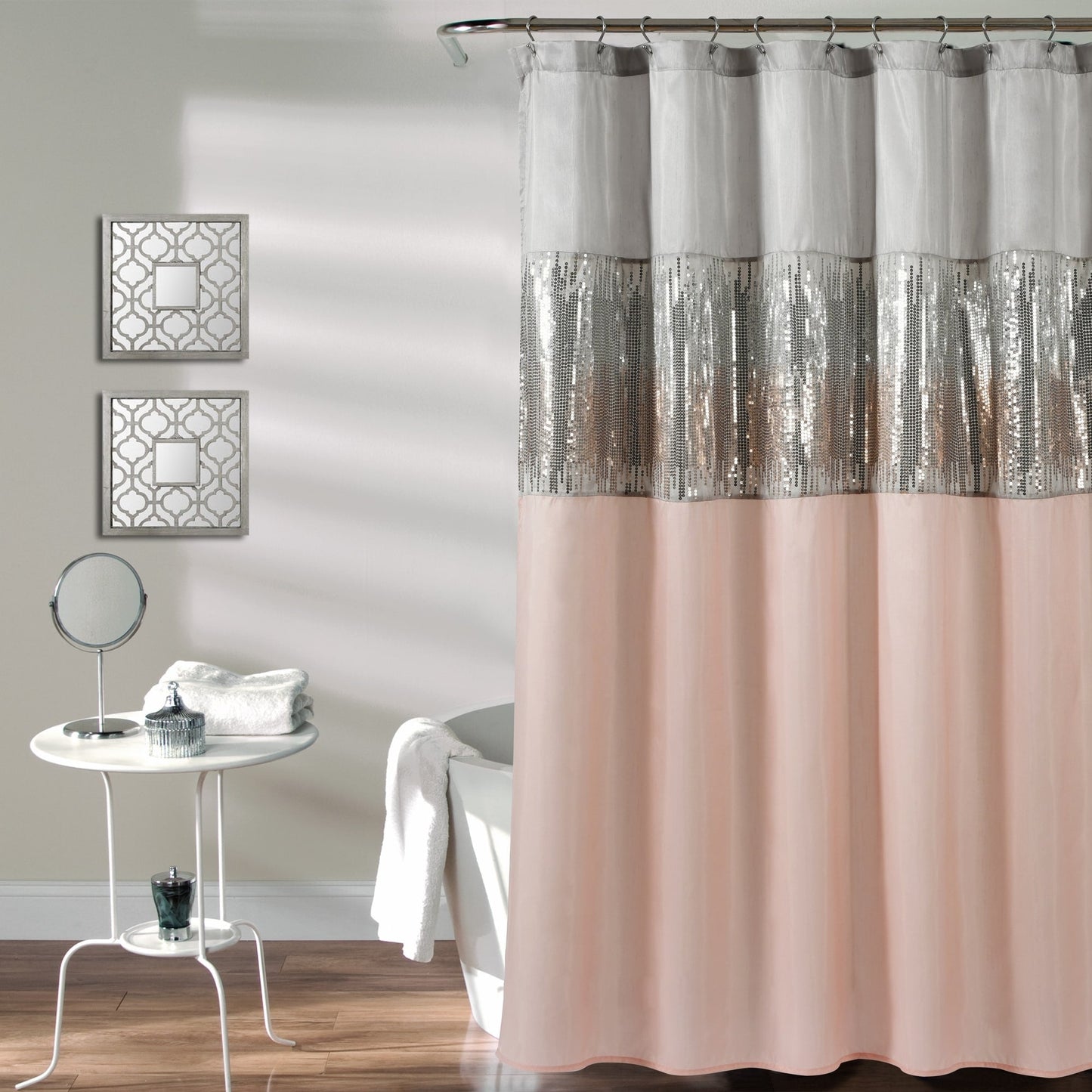 Silver Orchid Gregor Abstract Night Sky Two-tone Shower Curtain