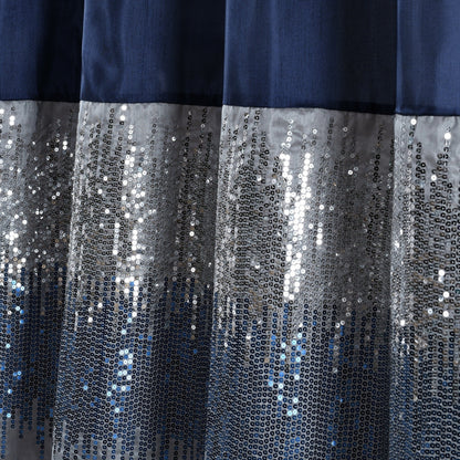 Silver Orchid Gregor Abstract Night Sky Two-tone Shower Curtain