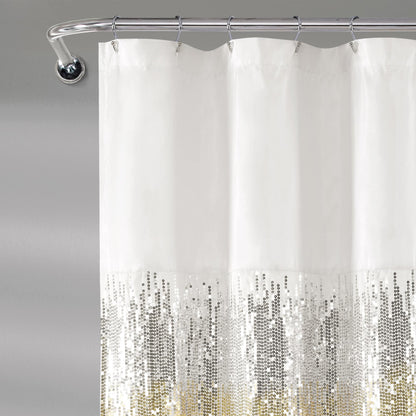Silver Orchid Gregor Abstract Night Sky Two-tone Shower Curtain