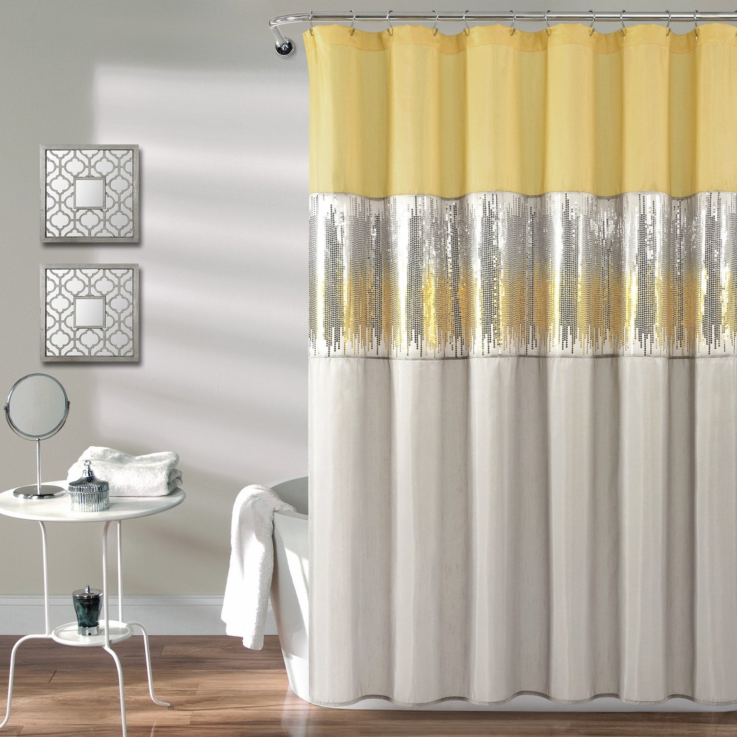 Silver Orchid Gregor Abstract Night Sky Two-tone Shower Curtain