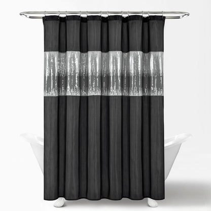 Silver Orchid Gregor Abstract Night Sky Two-tone Shower Curtain