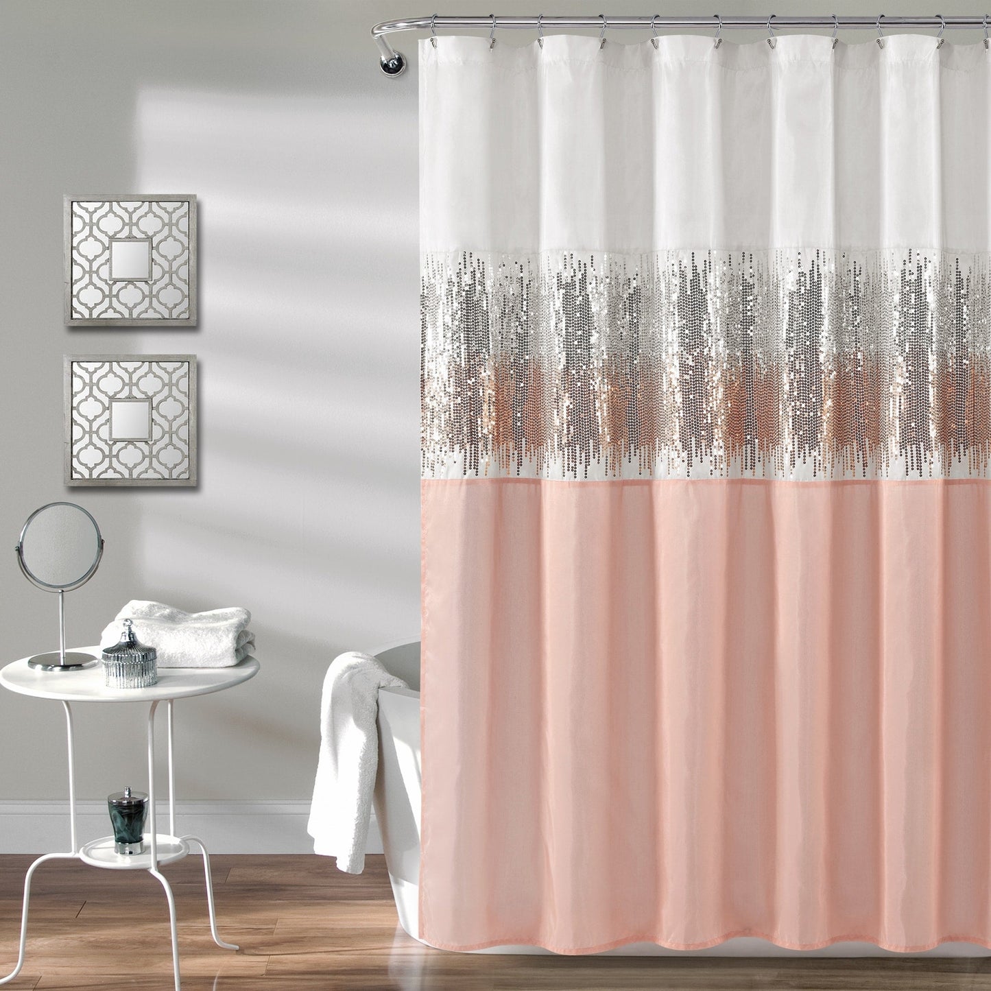 Silver Orchid Gregor Abstract Night Sky Two-tone Shower Curtain