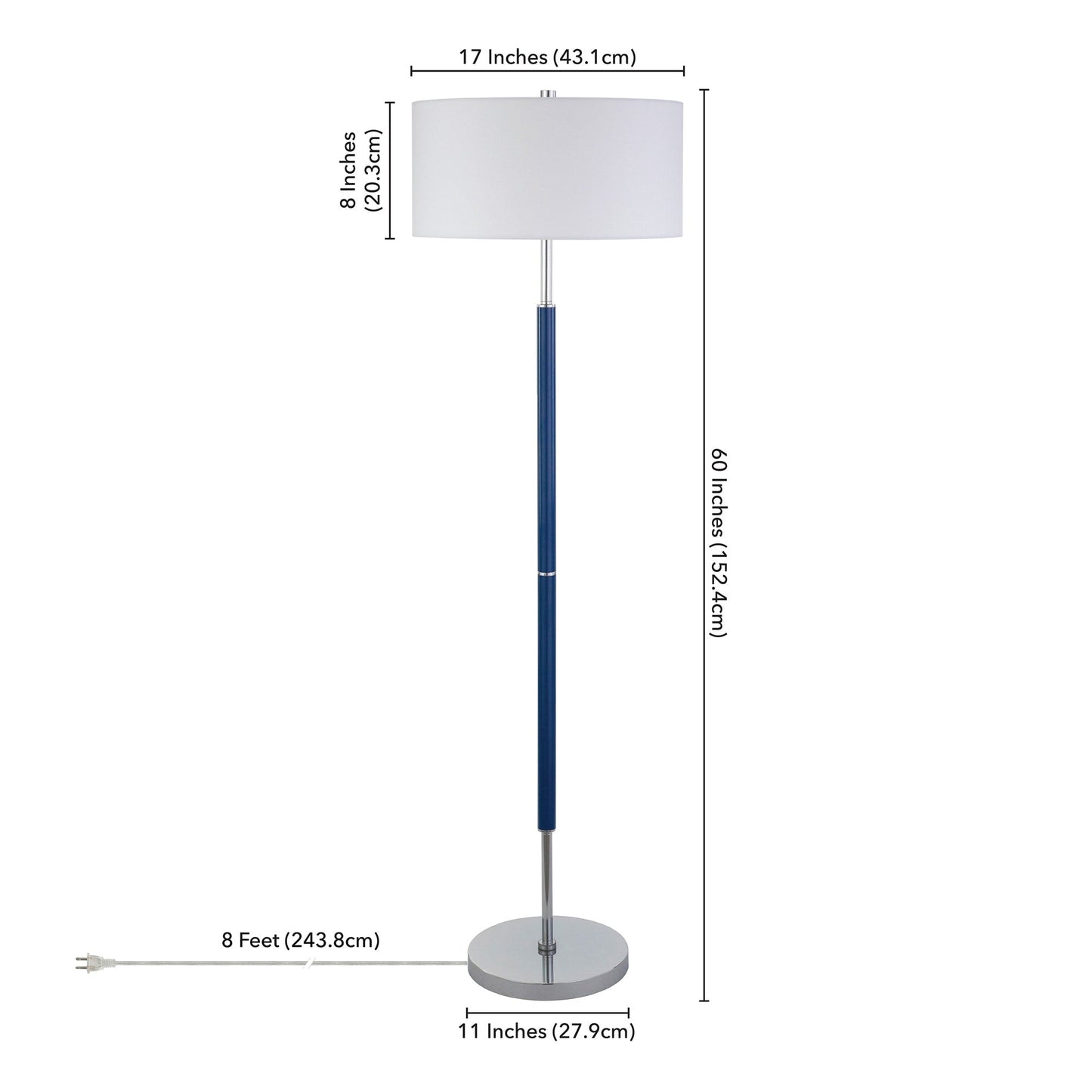 Simone 2-Light Floor Lamp with Fabric Shade