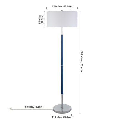 Simone 2-Light Floor Lamp with Fabric Shade