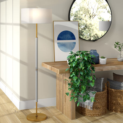 Simone 2-Light Floor Lamp with Fabric Shade