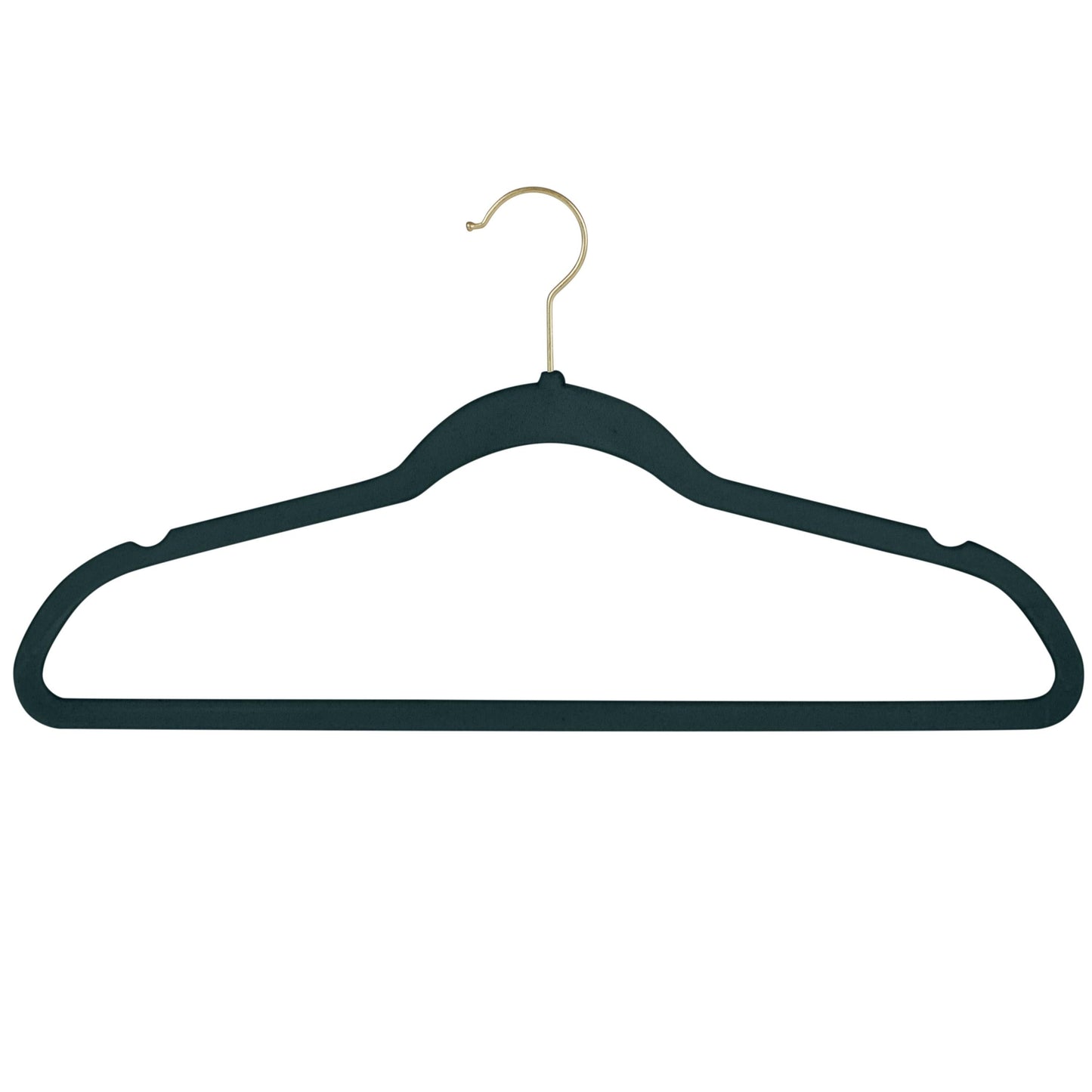 Simplify 25 Pack Slim Velvet Gold Hook Hangers - 17.7 x 9