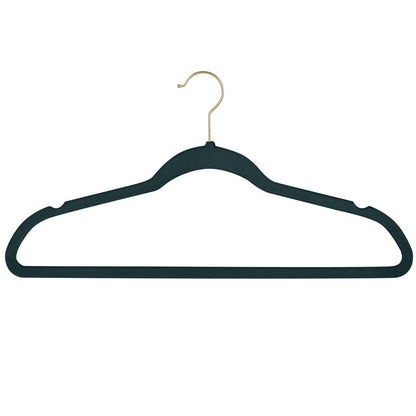 Simplify 25 Pack Slim Velvet Gold Hook Hangers - 17.7 x 9
