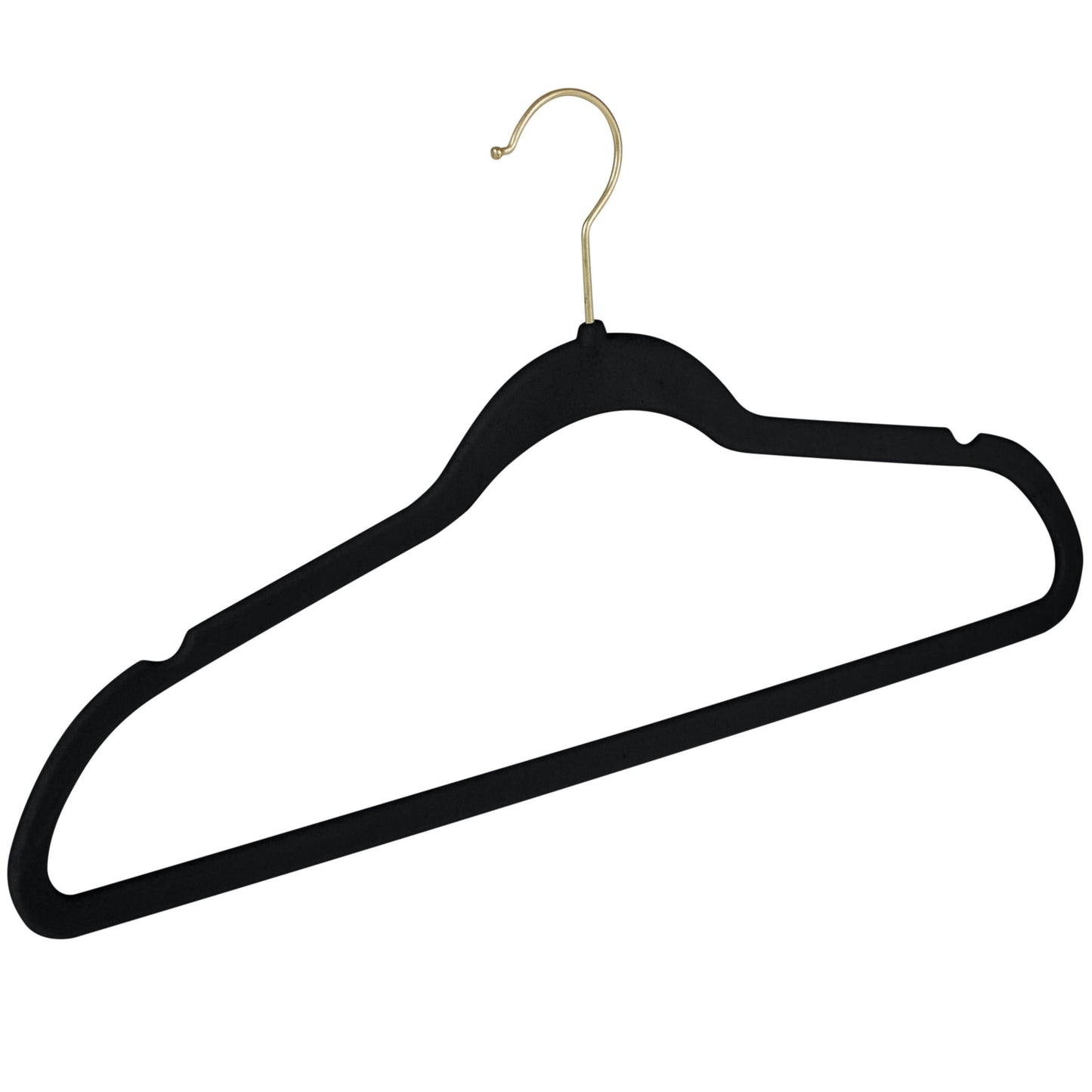 Simplify 25 Pack Slim Velvet Gold Hook Hangers - 17.7 x 9