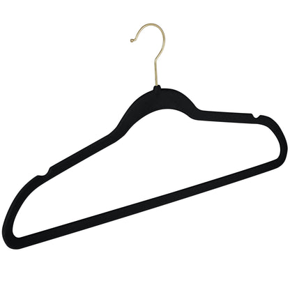 Simplify 25 Pack Slim Velvet Gold Hook Hangers - 17.7 x 9