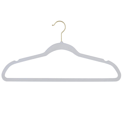 Simplify 25 Pack Slim Velvet Gold Hook Hangers - 17.7 x 9