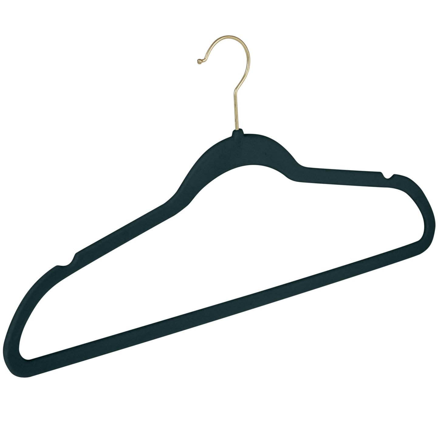 Simplify 25 Pack Slim Velvet Gold Hook Hangers - 17.7 x 9