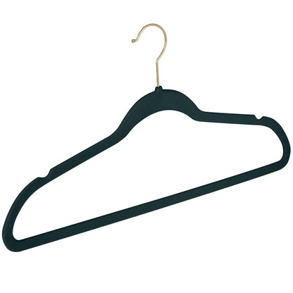 Simplify 25 Pack Slim Velvet Gold Hook Hangers - 17.7 x 9