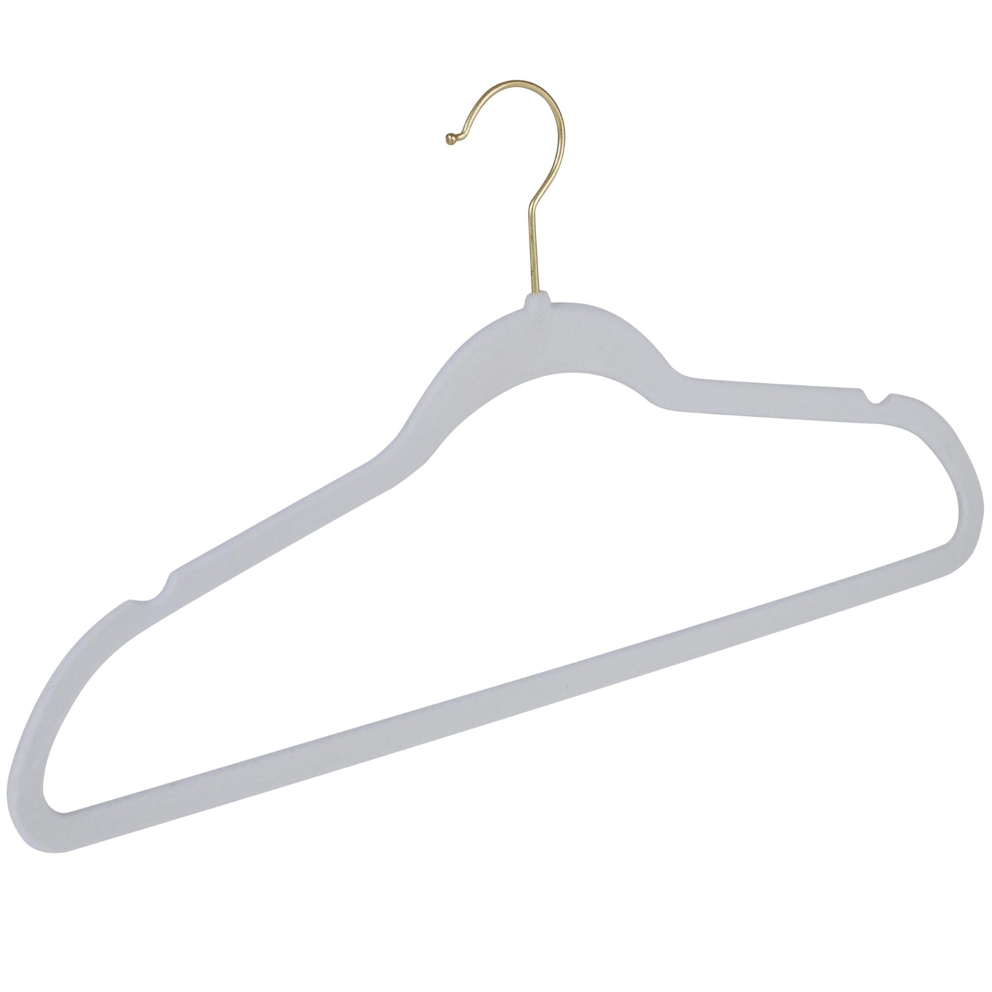 Simplify 25 Pack Slim Velvet Gold Hook Hangers - 17.7 x 9