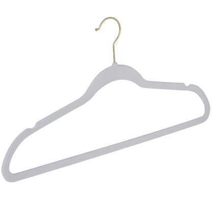 Simplify 25 Pack Slim Velvet Gold Hook Hangers - 17.7 x 9