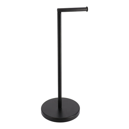 Sleek Toilet Paper Holder with Folding Arm and Reserve Compact Freestanding Metal Holder - Diameter 8 inches X 22 H