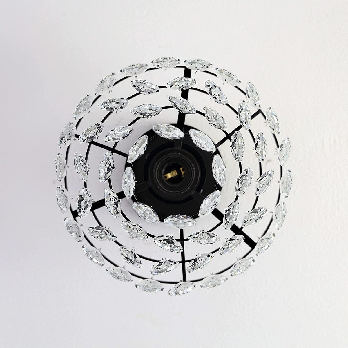 WINGBO Small Crystal Ceiling Light Fixture Mini Semi Flush Mount... - N/A