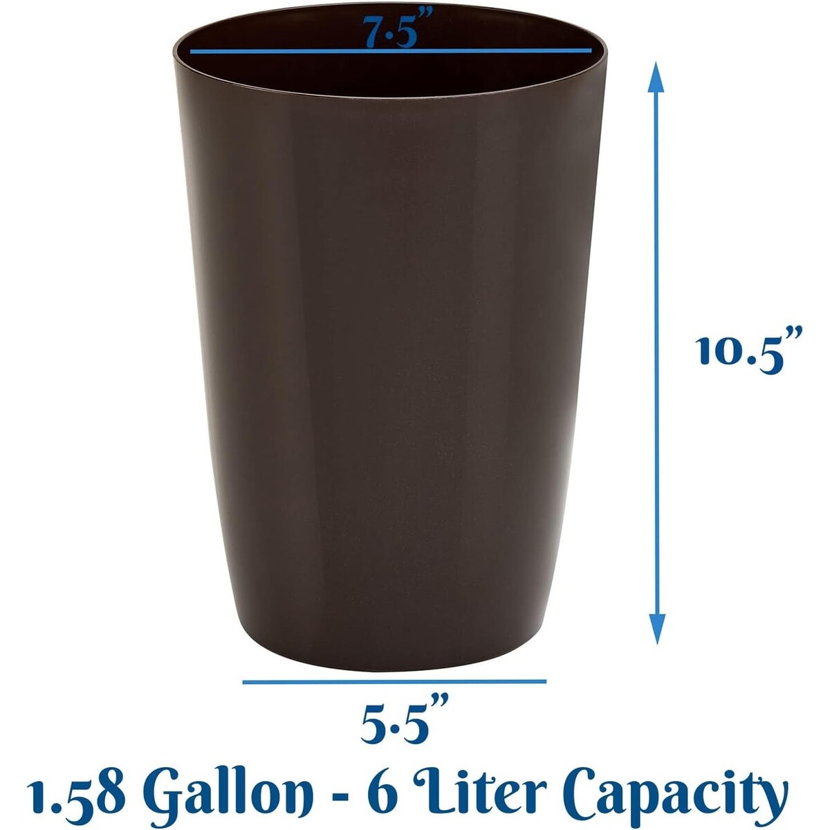 Small Trash Can – Open Top Garbage Cans for Kitchen, Office, Dorm, Bathroom, etc. –Waste Can for Compact/Tight Spaces
