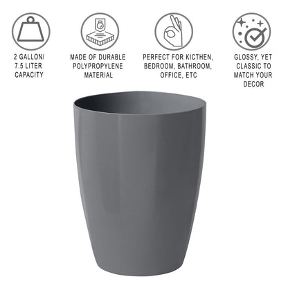 Small Trash Can – Open Top Garbage Cans for Kitchen, Office, Dorm, Bathroom, etc. –Waste Can for Compact/Tight Spaces