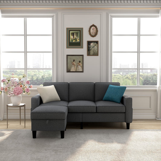 Canapé convertible modulaire et pouf en tissu doux - 53,50 x 77,50 x 33,00
