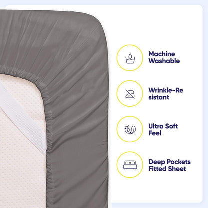 Soft Brushed Microfiber 7-piece Split King Sheet Set - 4 Pillowcases