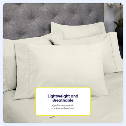 Soft Brushed Microfiber 7-piece Split King Sheet Set - 4 Pillowcases