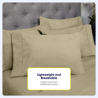 Soft Brushed Microfiber 7-piece Split King Sheet Set - 4 Pillowcases