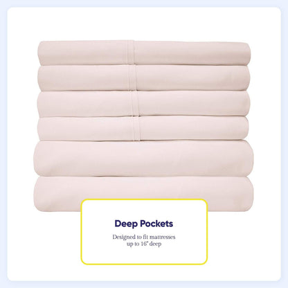 Soft Brushed Microfiber 7-piece Split King Sheet Set - 4 Pillowcases
