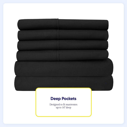 Soft Brushed Microfiber 7-piece Split King Sheet Set - 4 Pillowcases
